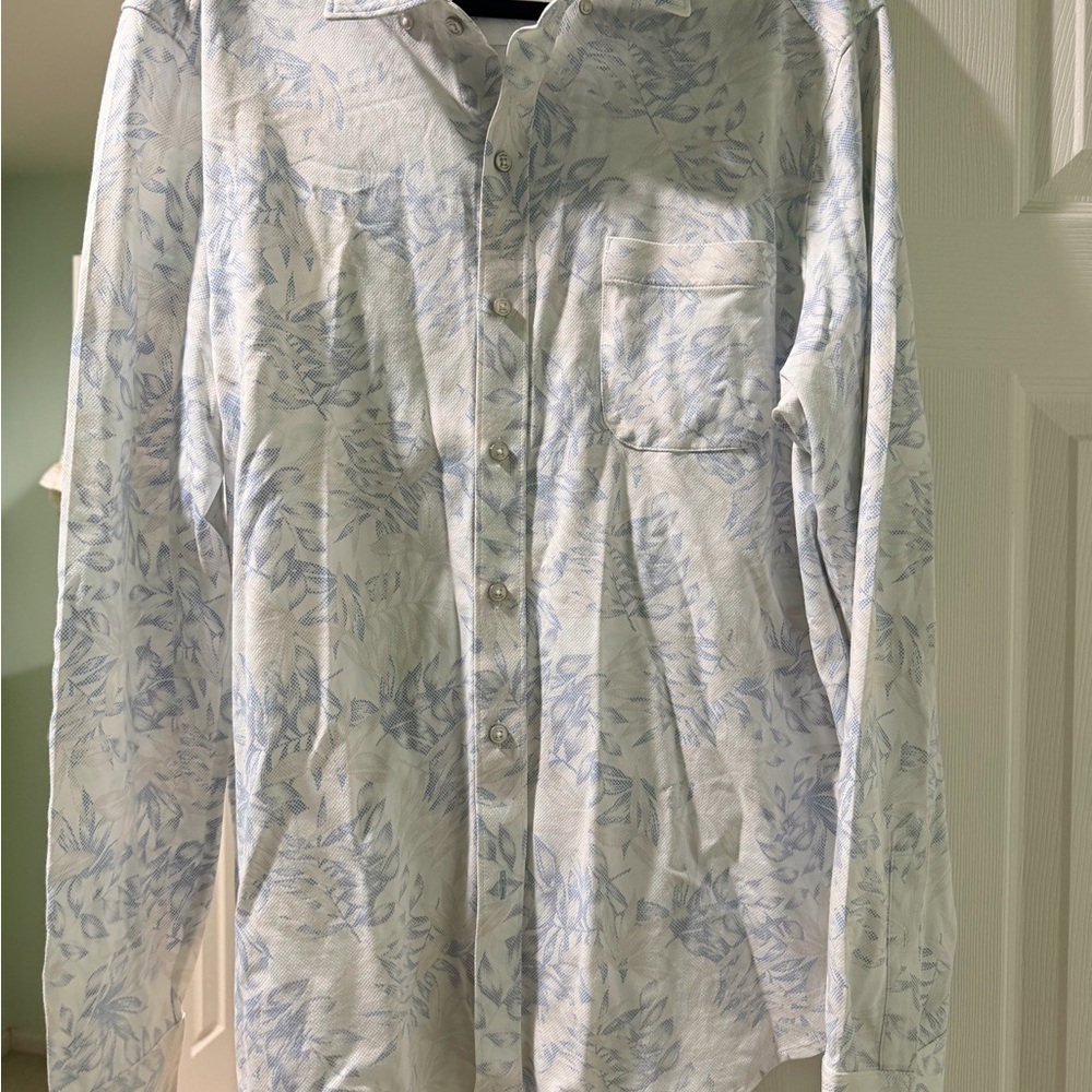 Tommy Bahama Blue Floral Casual Button Down Shirt